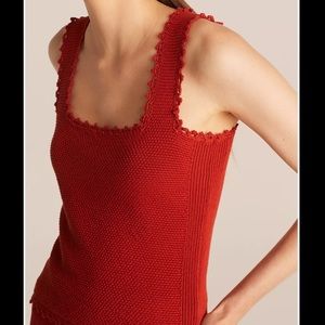 Rebecca Taylor Crochet Trim Sweater Tank